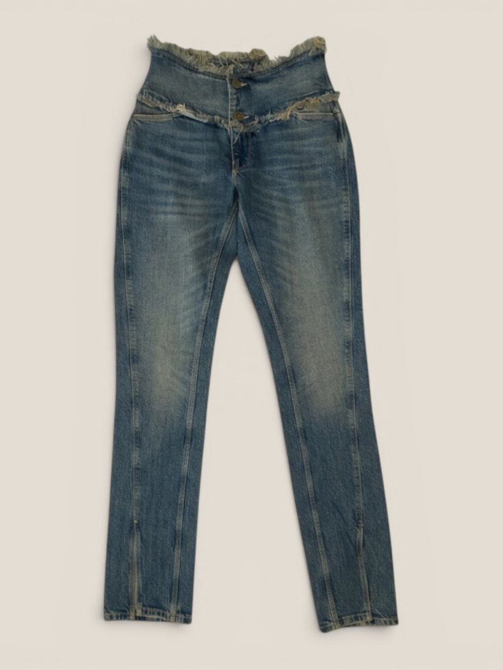 Urban Outfitters BDG Low Rise Raw Hem Fringe Skinny Jeans Tall 24 NWT